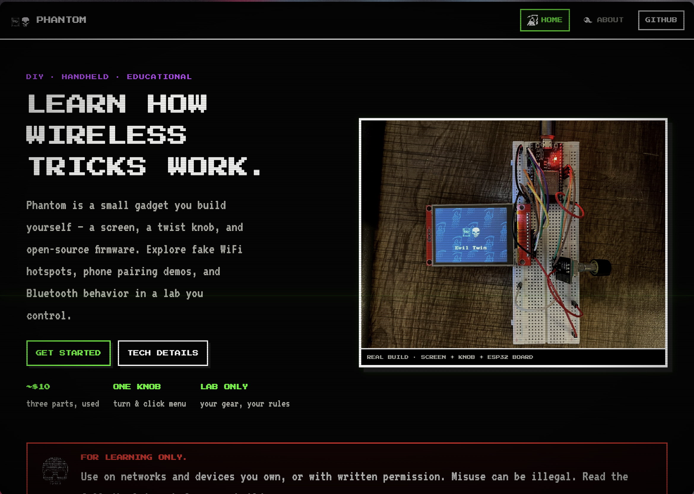 Phantom — DIY wireless security learning device